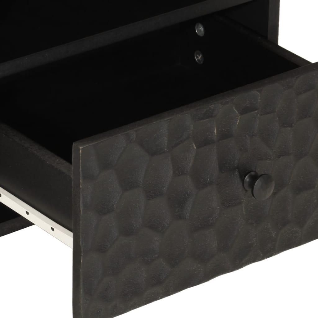 Bedside Table Black 40x33x46 cm Solid Mango Wood