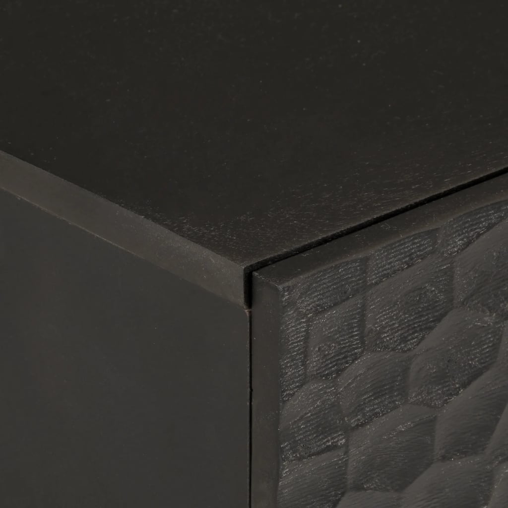 Bedside table black 50x33x60 cm solid mango wood