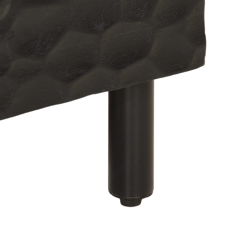 Bedside table black 50x33x60 cm solid mango wood