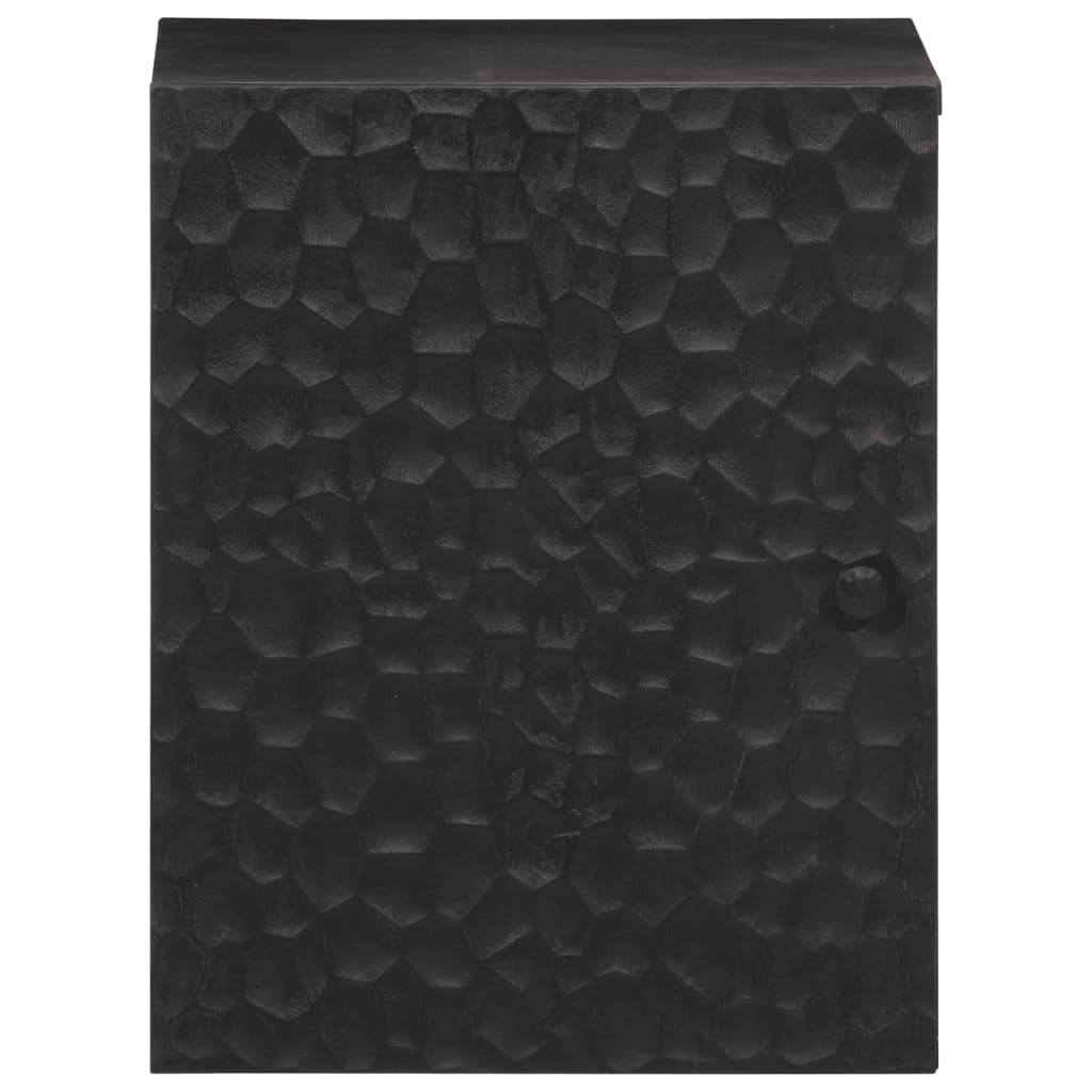 Meuble mural de salle de bain noir 38x33x48 cm en bois de manguier massif