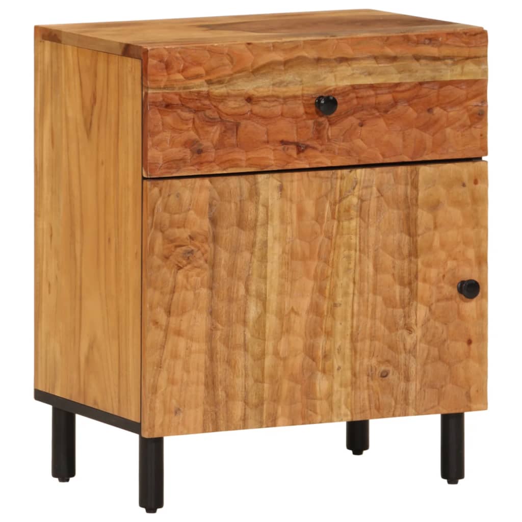 Table de chevet 50x33x60 cm en bois d'acacia massif