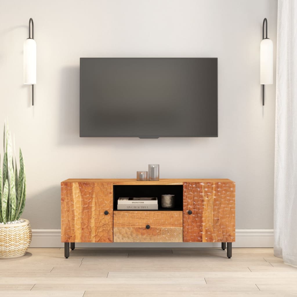 Meuble TV 105x33x46 cm en bois d'acacia massif