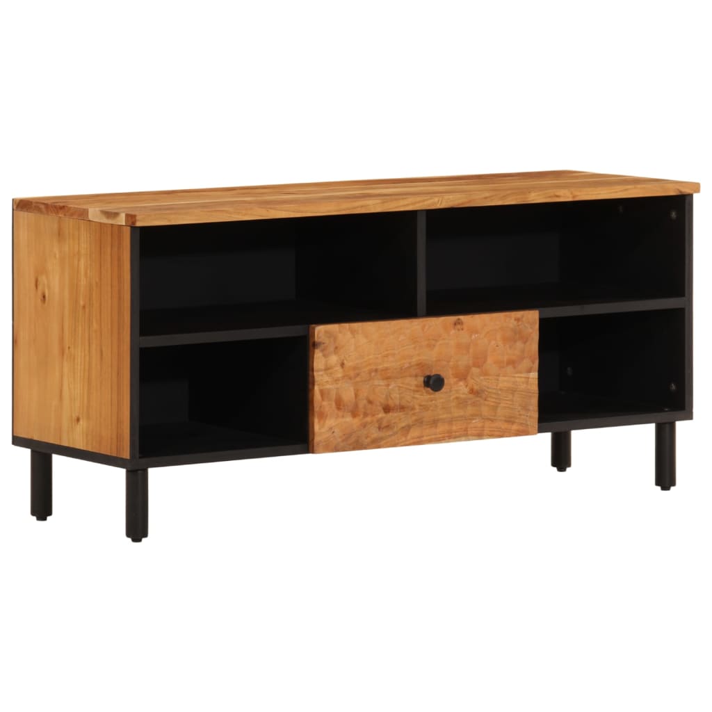 Meuble TV 100x33x46 cm en bois d'acacia massif