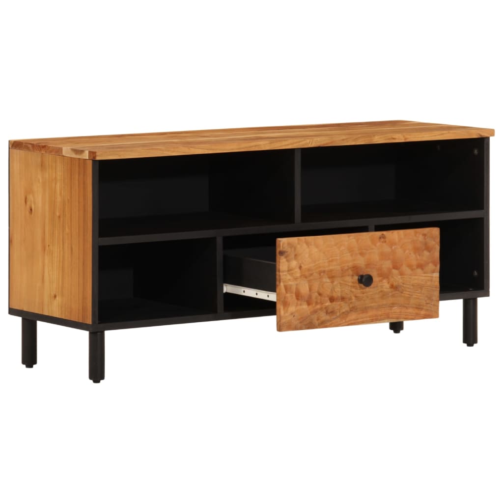 Meuble TV 100x33x46 cm en bois d'acacia massif