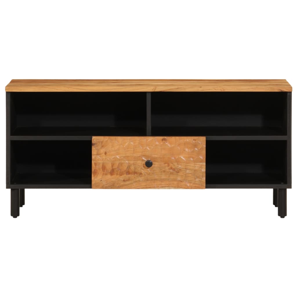 Meuble TV 100x33x46 cm en bois d'acacia massif