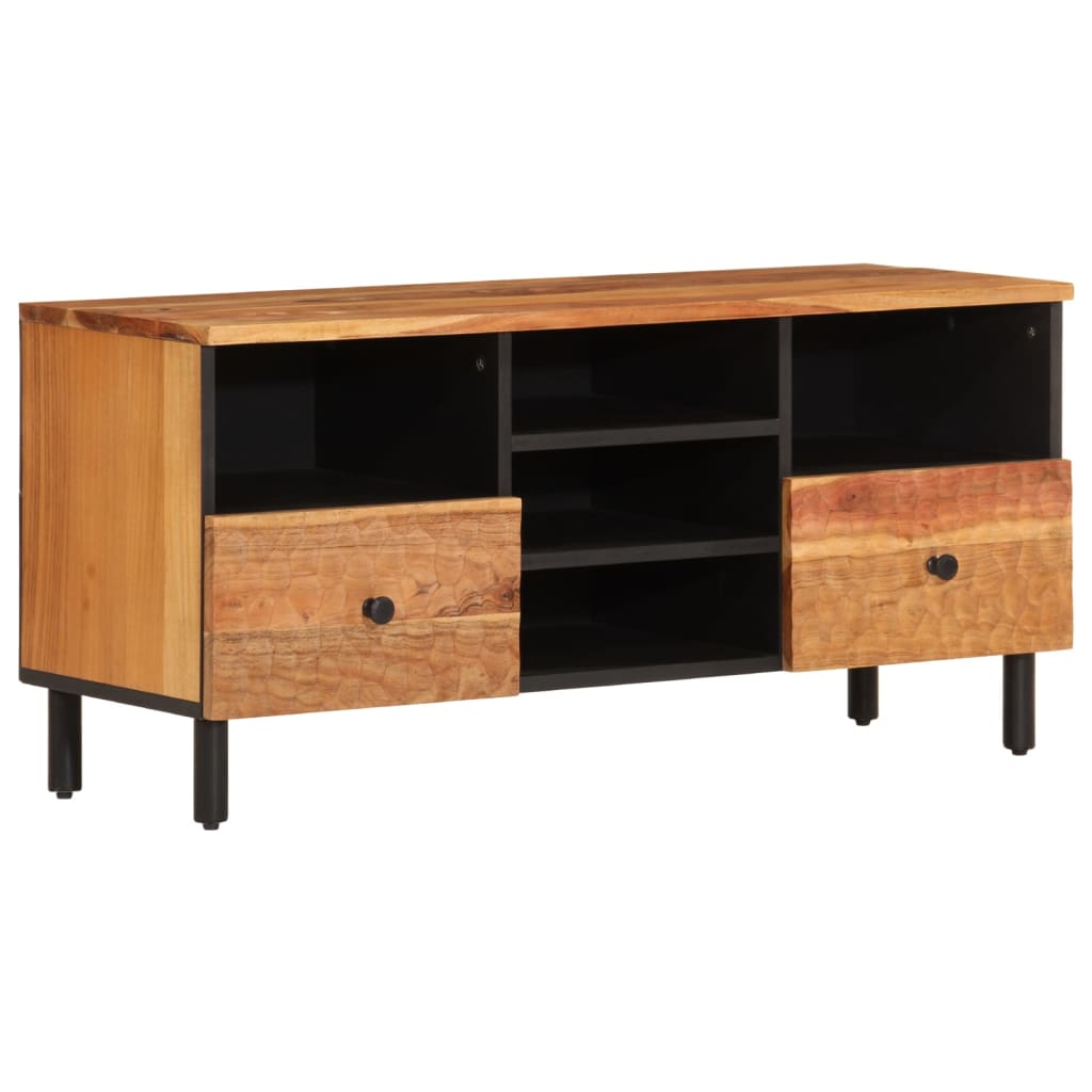 Meuble TV 100x33x46 cm en bois d'acacia massif