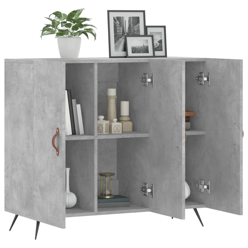 Sideboard Betongrau 90x34x80 cm Holzwerkstoff