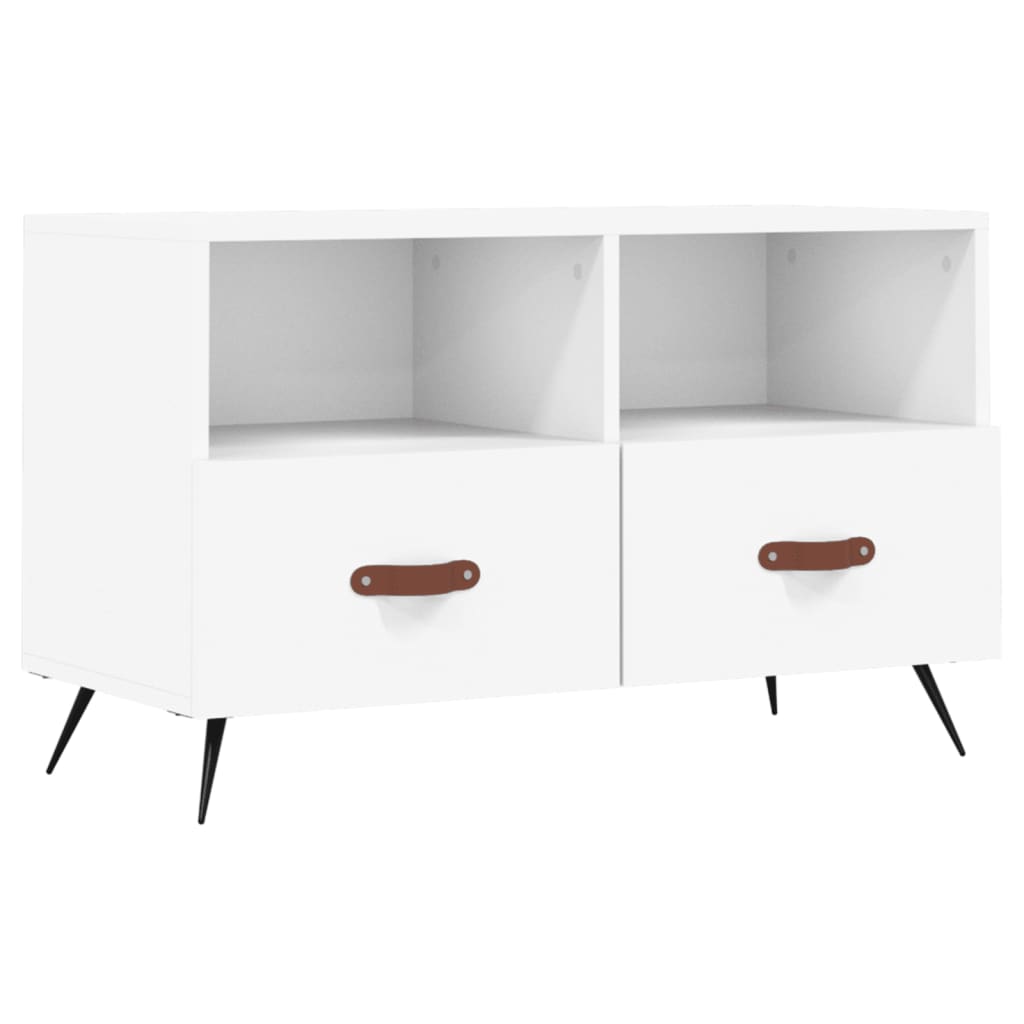Meuble TV blanc 80x36x50 cm en bois