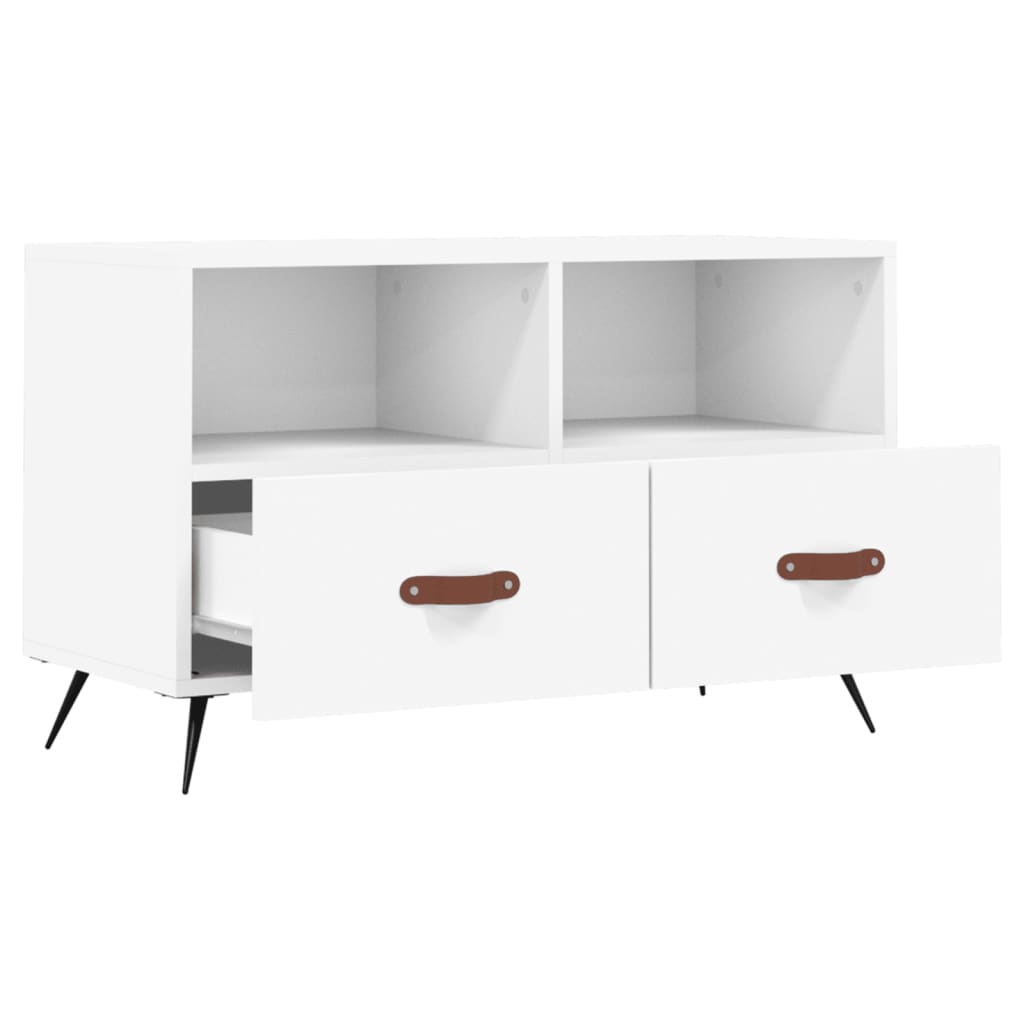 Meuble TV blanc 80x36x50 cm en bois