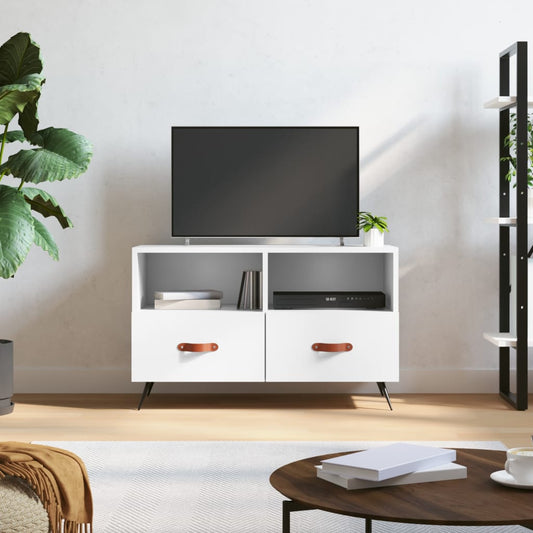 Meuble TV blanc 80x36x50 cm en bois