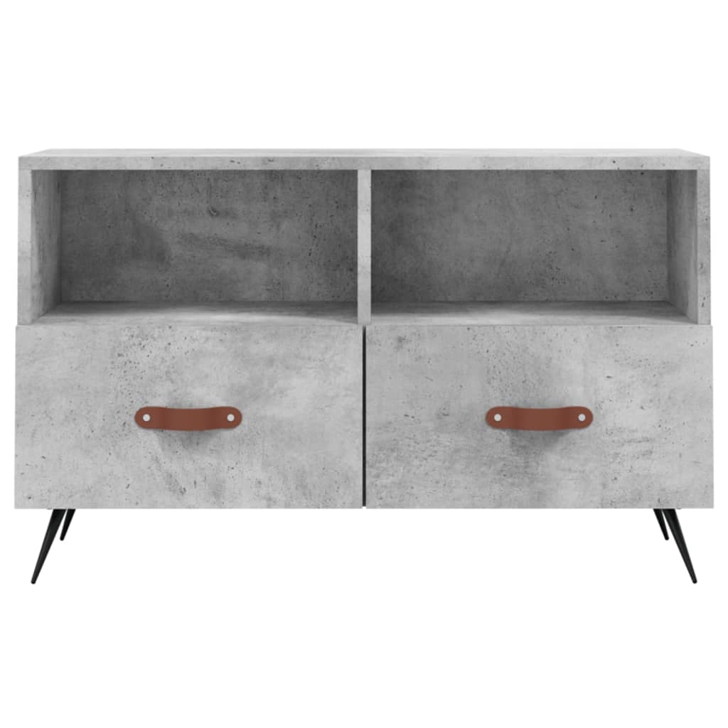 Meuble TV gris béton 80x36x50 cm en bois