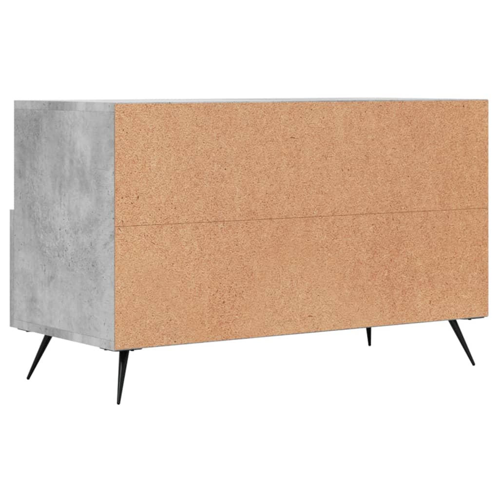 Meuble TV gris béton 80x36x50 cm en bois