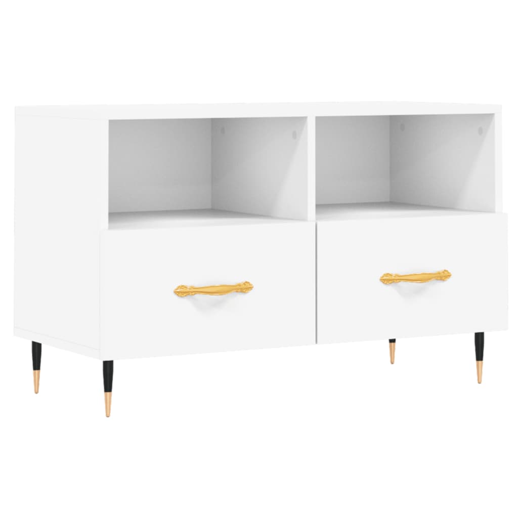 Meuble TV blanc 80x36x50 cm en bois