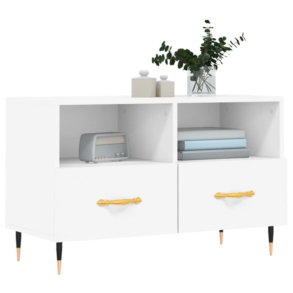 Meuble TV blanc 80x36x50 cm en bois