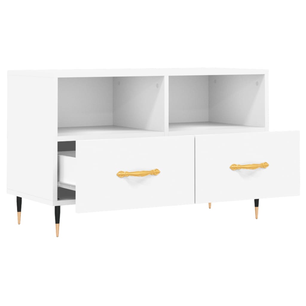 Meuble TV blanc 80x36x50 cm en bois