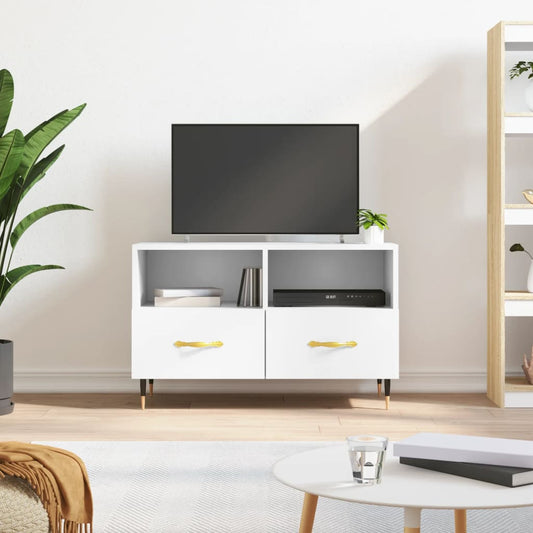 Meuble TV blanc 80x36x50 cm en bois