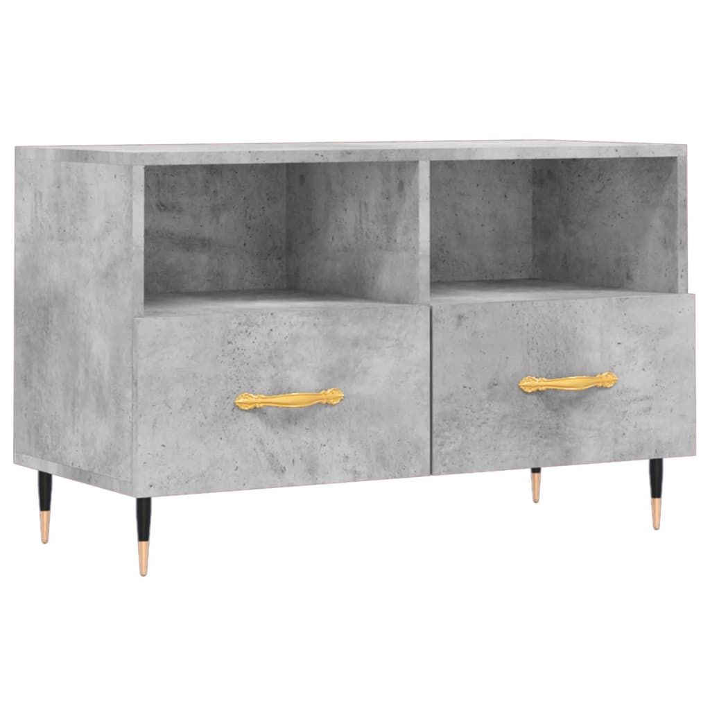 Meuble TV gris béton 80x36x50 cm en bois