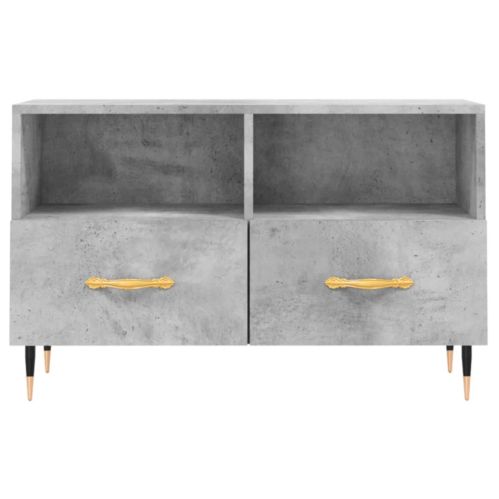 Meuble TV gris béton 80x36x50 cm en bois