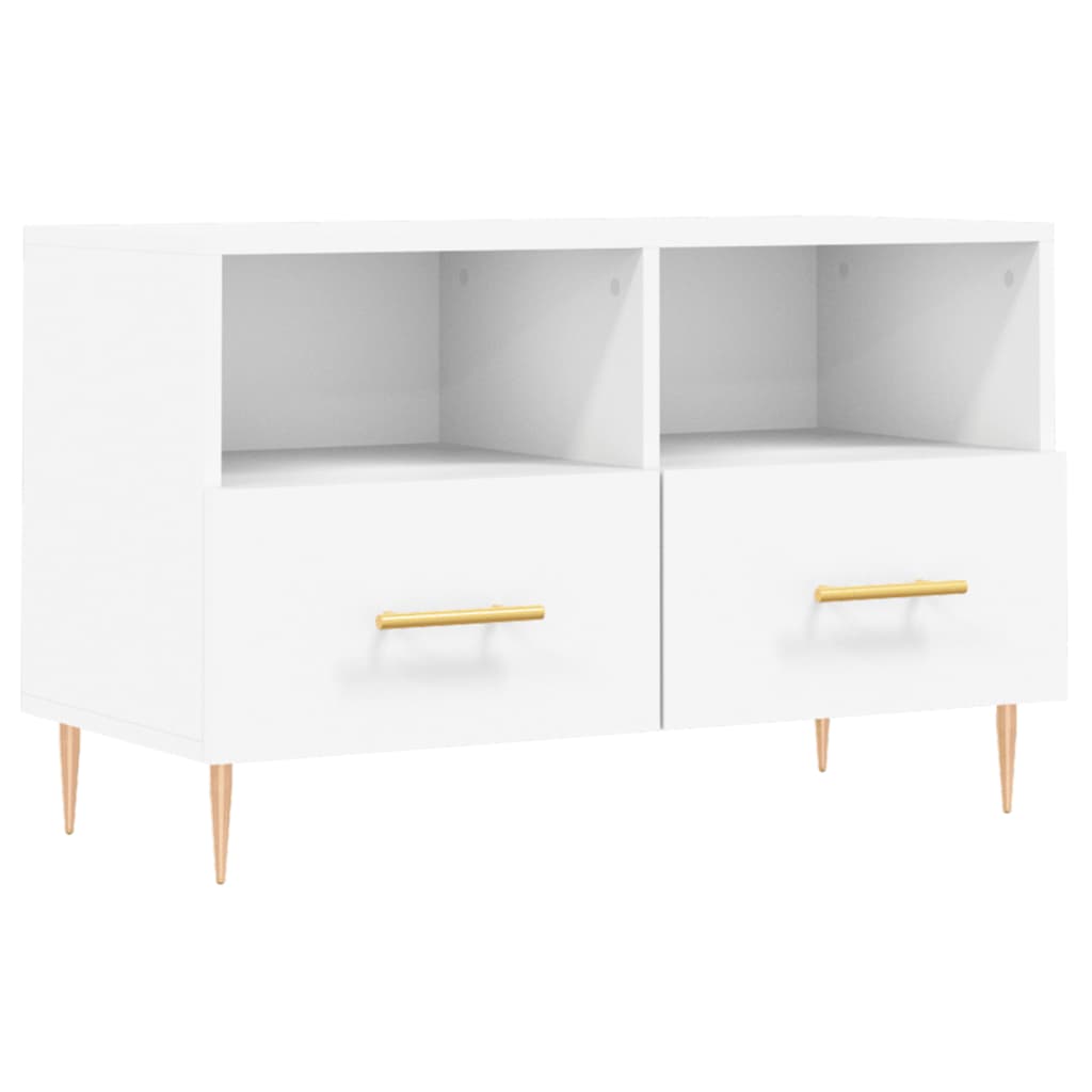 Meuble TV blanc 80x36x50 cm en bois