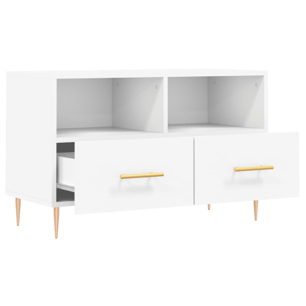 Meuble TV blanc 80x36x50 cm en bois