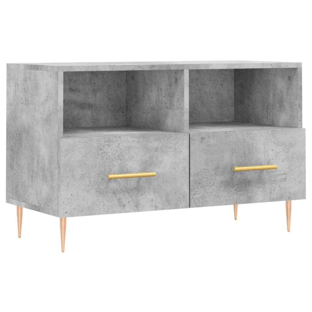 Meuble TV gris béton 80x36x50 cm en bois