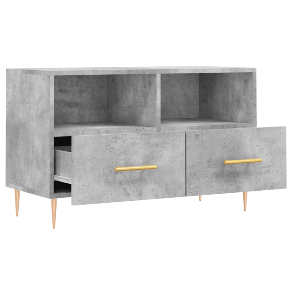 Meuble TV gris béton 80x36x50 cm en bois