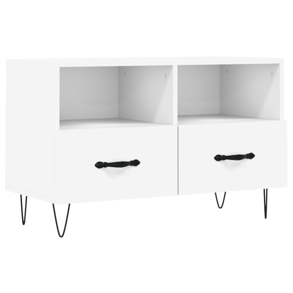 Meuble TV blanc 80x36x50 cm en bois