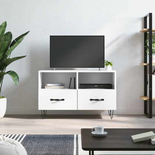 Meuble TV blanc 80x36x50 cm en bois