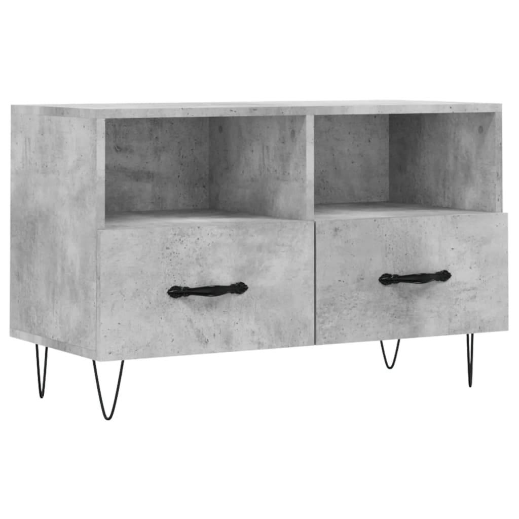 Meuble TV gris béton 80x36x50 cm en bois