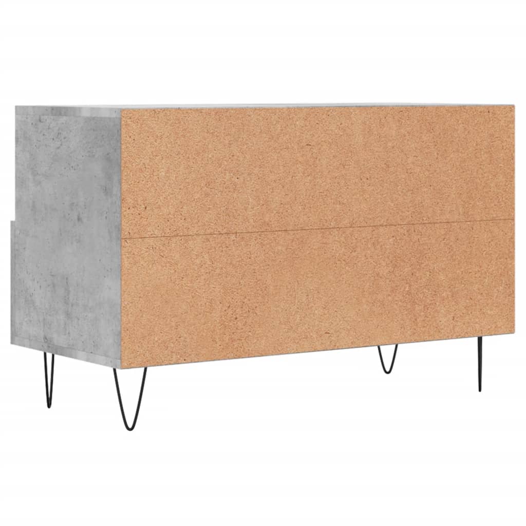 Meuble TV gris béton 80x36x50 cm en bois