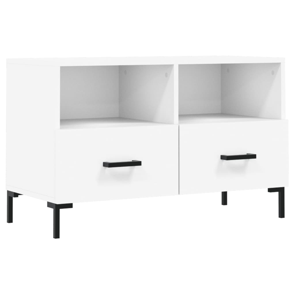 Meuble TV blanc 80x36x50 cm en bois