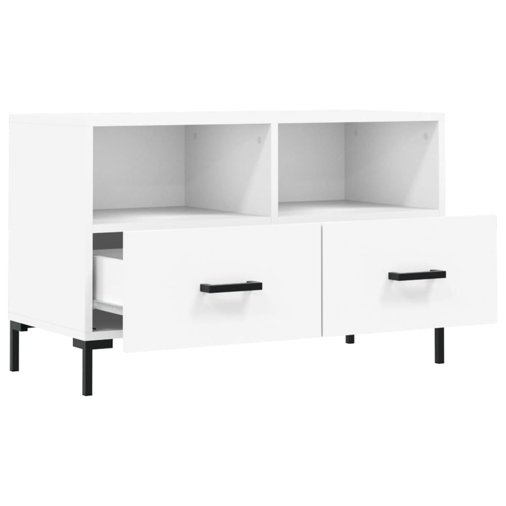 Meuble TV blanc 80x36x50 cm en bois