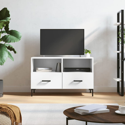 Meuble TV blanc 80x36x50 cm en bois