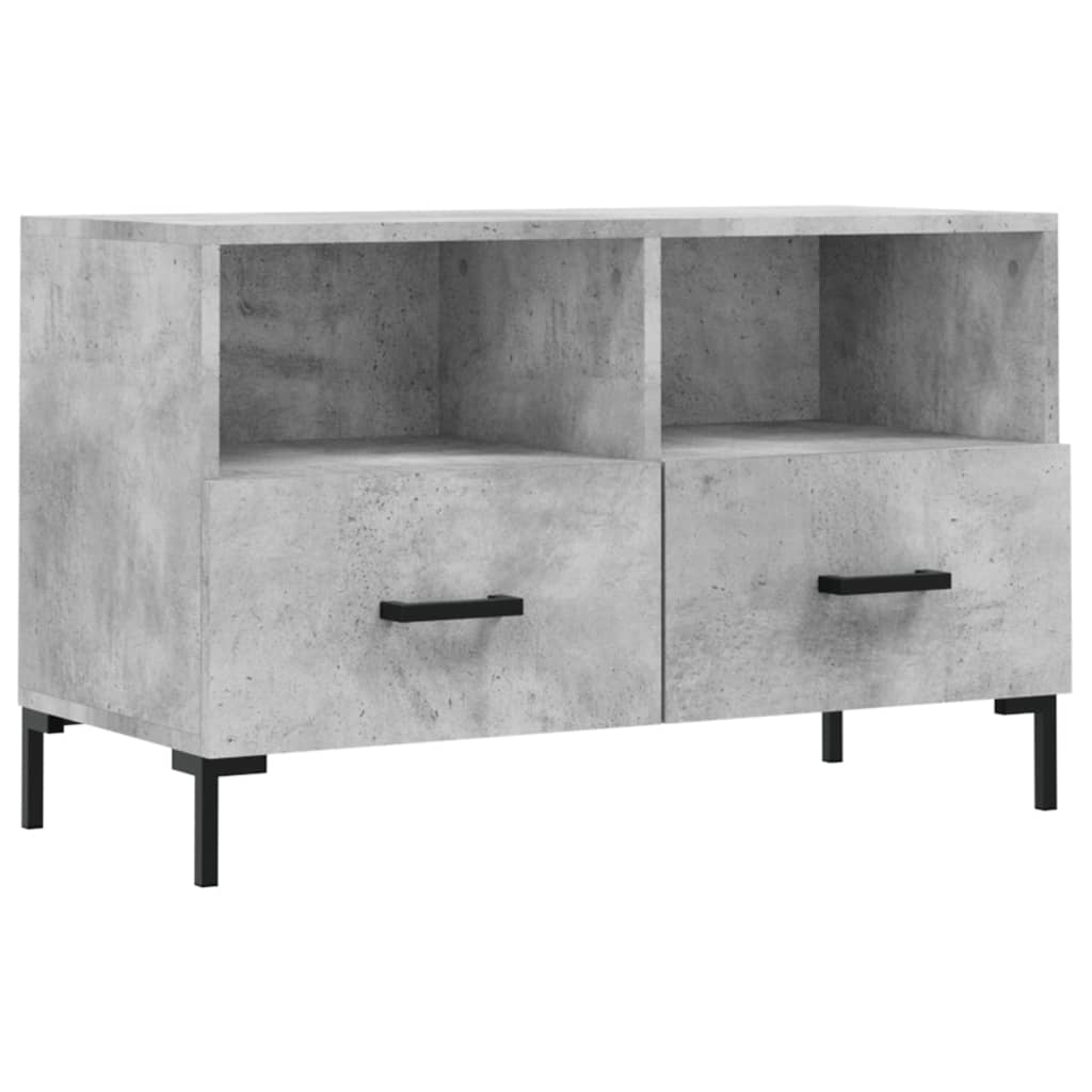 Meuble TV gris béton 80x36x50 cm en bois