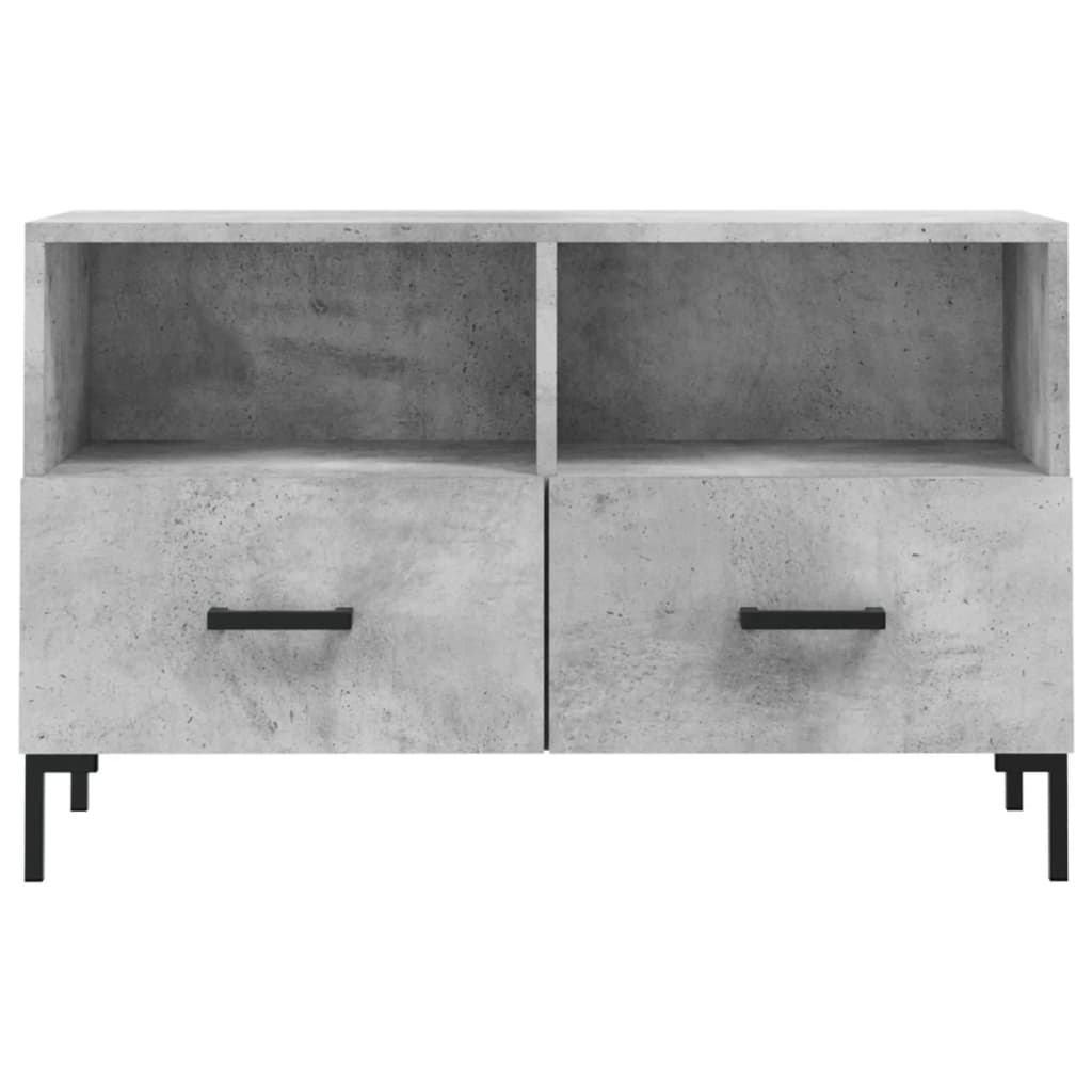 Meuble TV gris béton 80x36x50 cm en bois