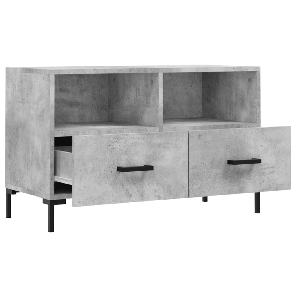 Meuble TV gris béton 80x36x50 cm en bois