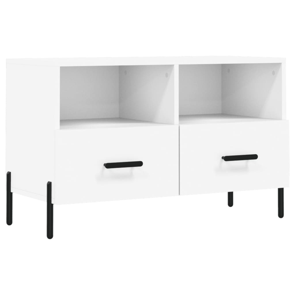 Meuble TV blanc 80x36x50 cm en bois