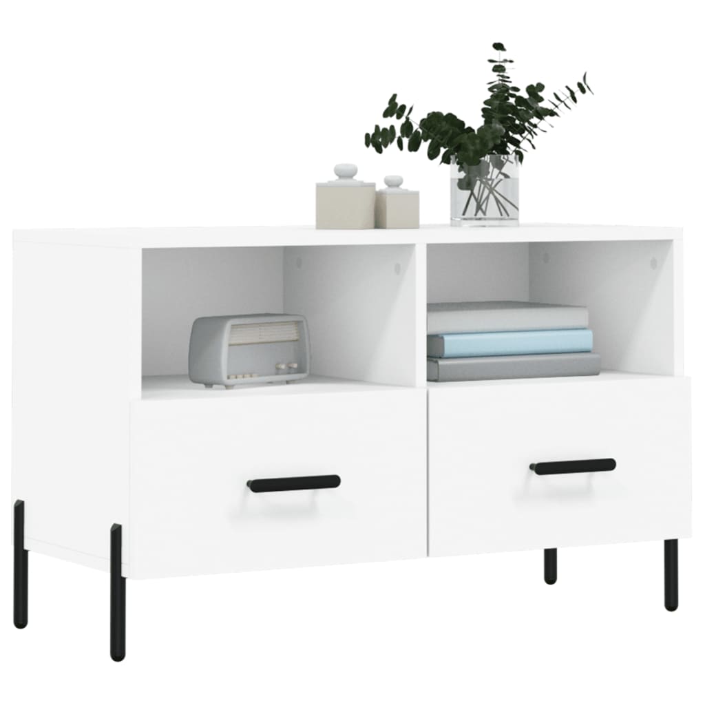 Meuble TV blanc 80x36x50 cm en bois