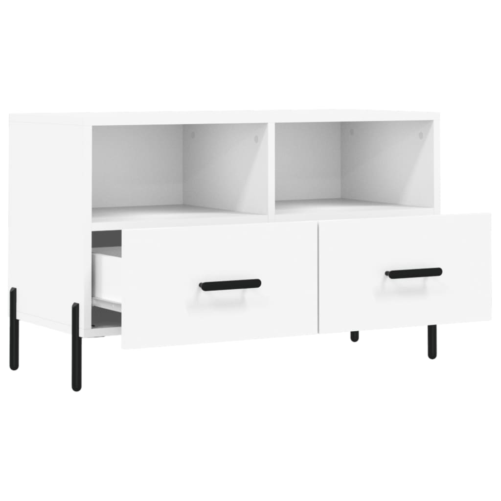 Meuble TV blanc 80x36x50 cm en bois