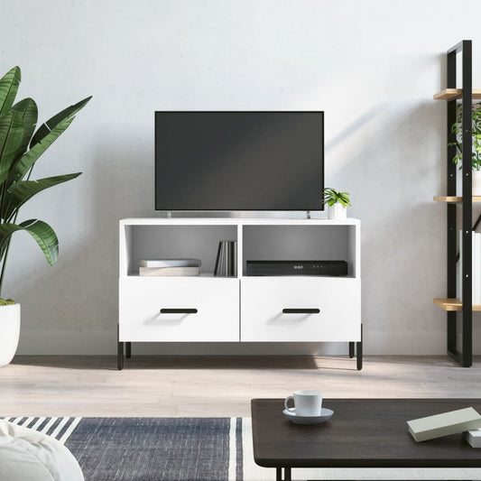 Meuble TV blanc 80x36x50 cm en bois