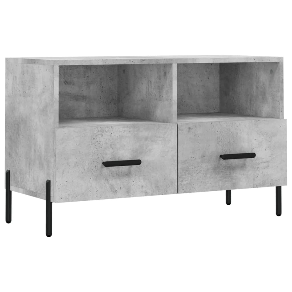 Meuble TV gris béton 80x36x50 cm en bois