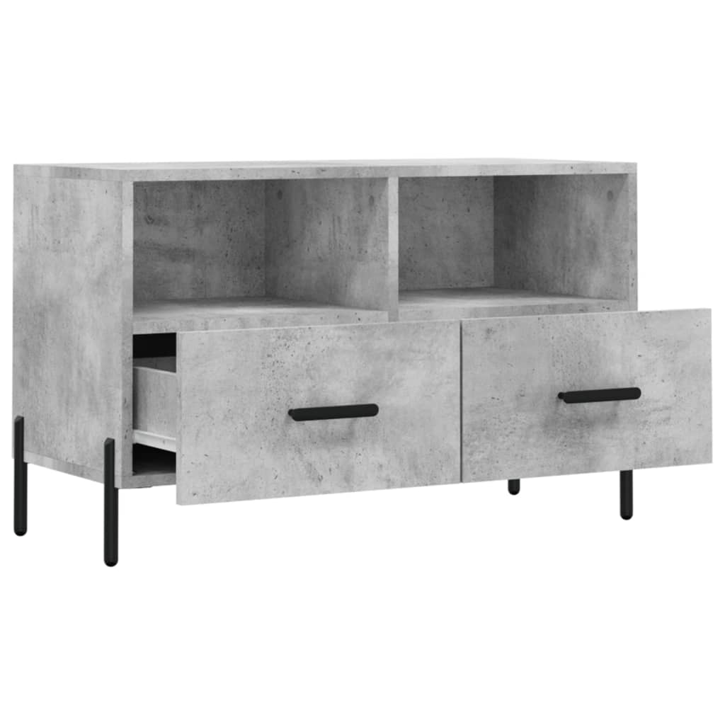 Meuble TV gris béton 80x36x50 cm en bois