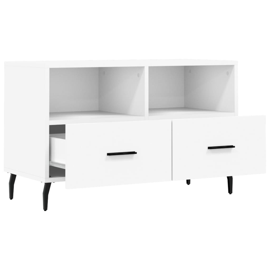 Meuble TV blanc 80x36x50 cm en bois