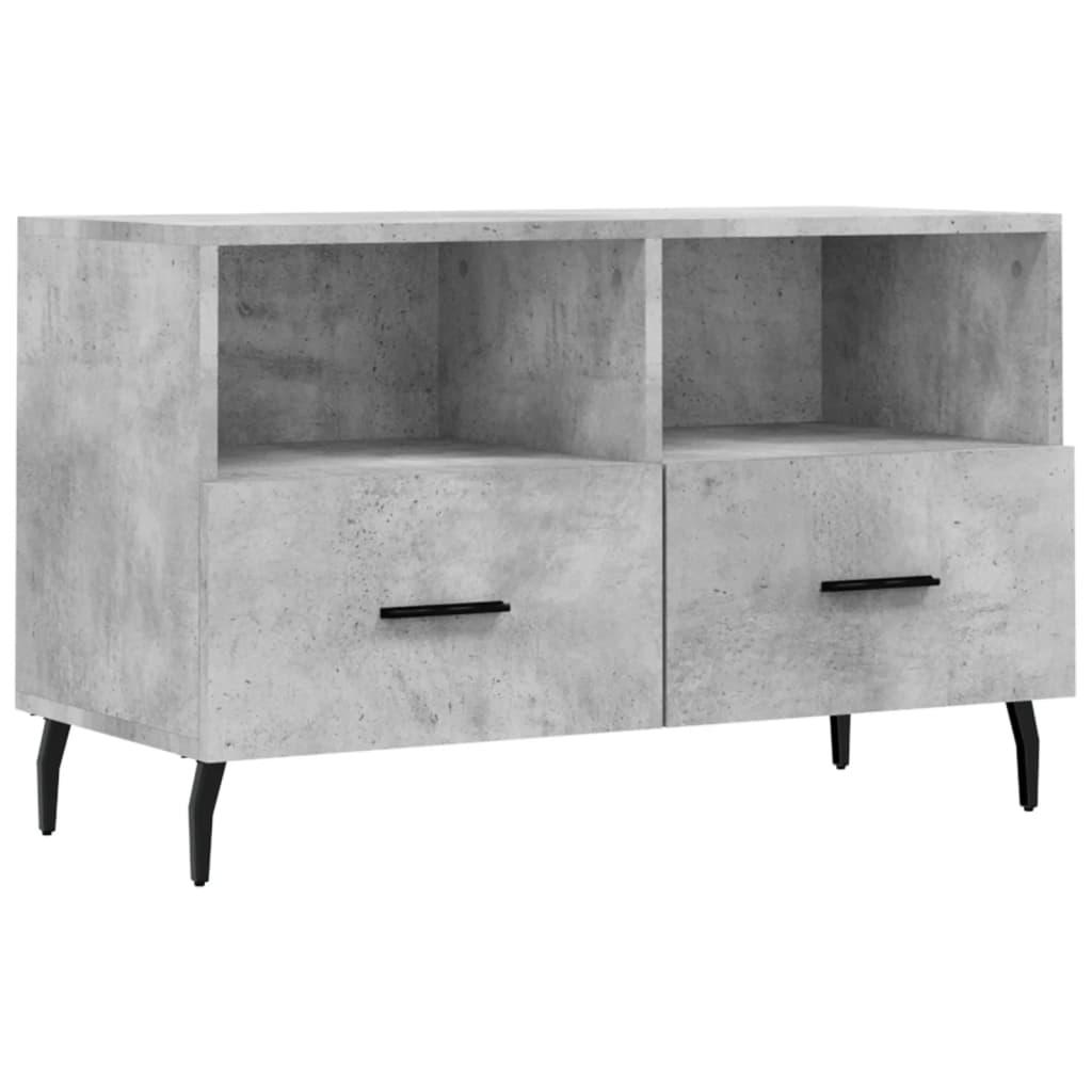 Meuble TV gris béton 80x36x50 cm en bois