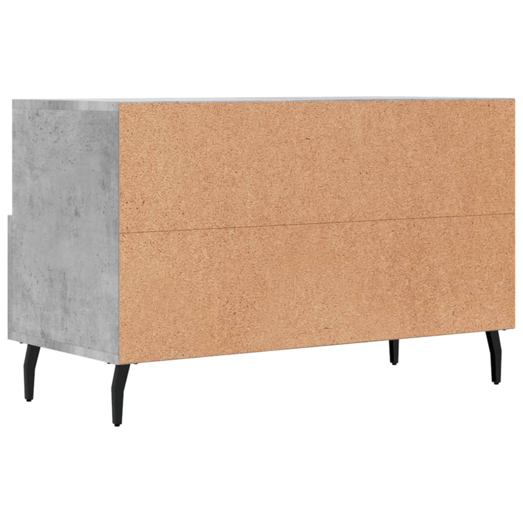 Meuble TV gris béton 80x36x50 cm en bois