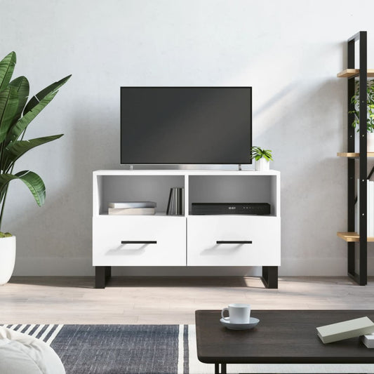 Meuble TV blanc 80x36x50 cm en bois