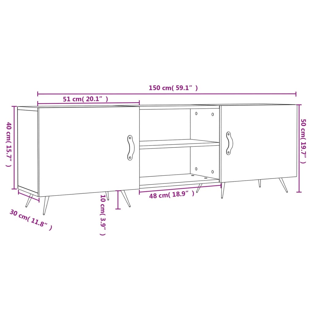 Tv-Schrank 150X30X50 Cm Holzwerkstoff