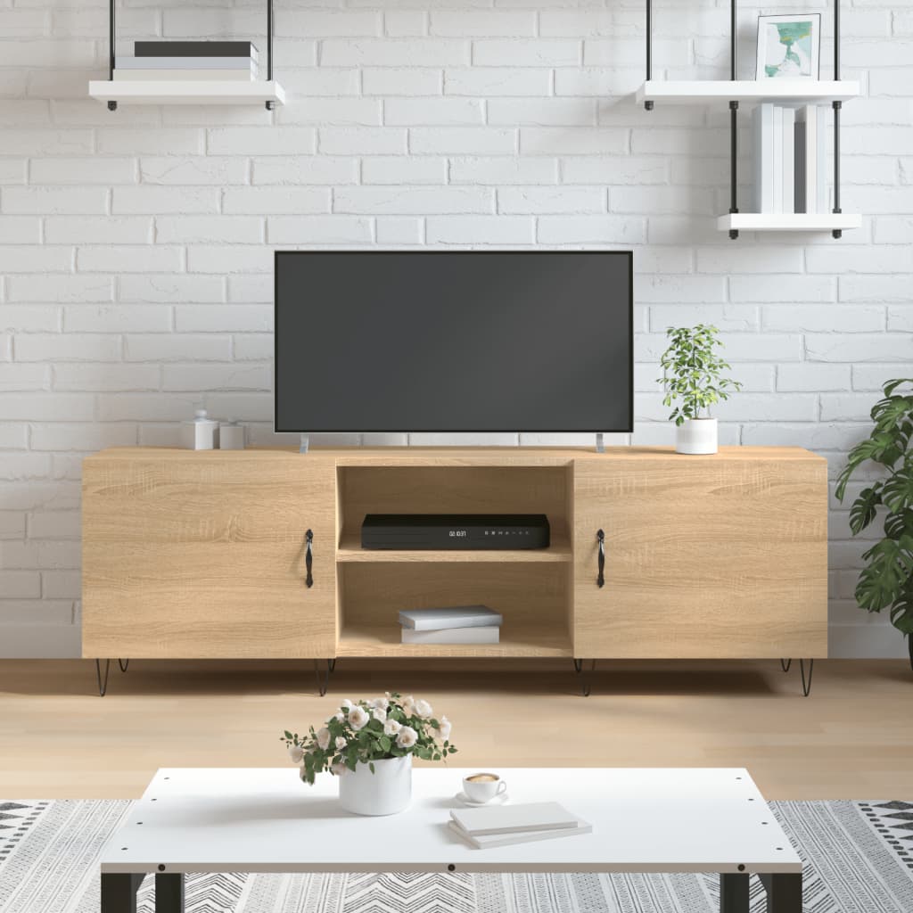 Meuble TV chêne Sonoma 150x30x50 cm matériau bois