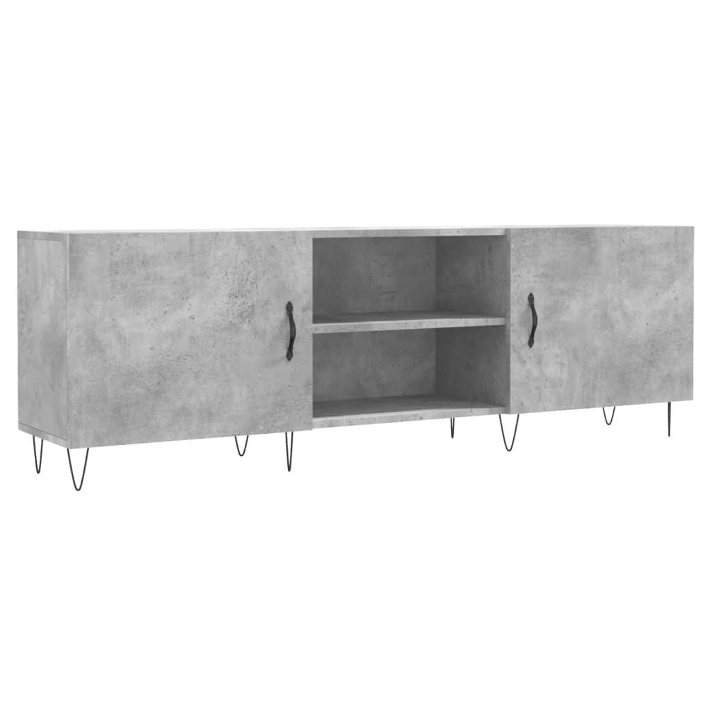 Meuble TV gris béton 150x30x50 cm en bois