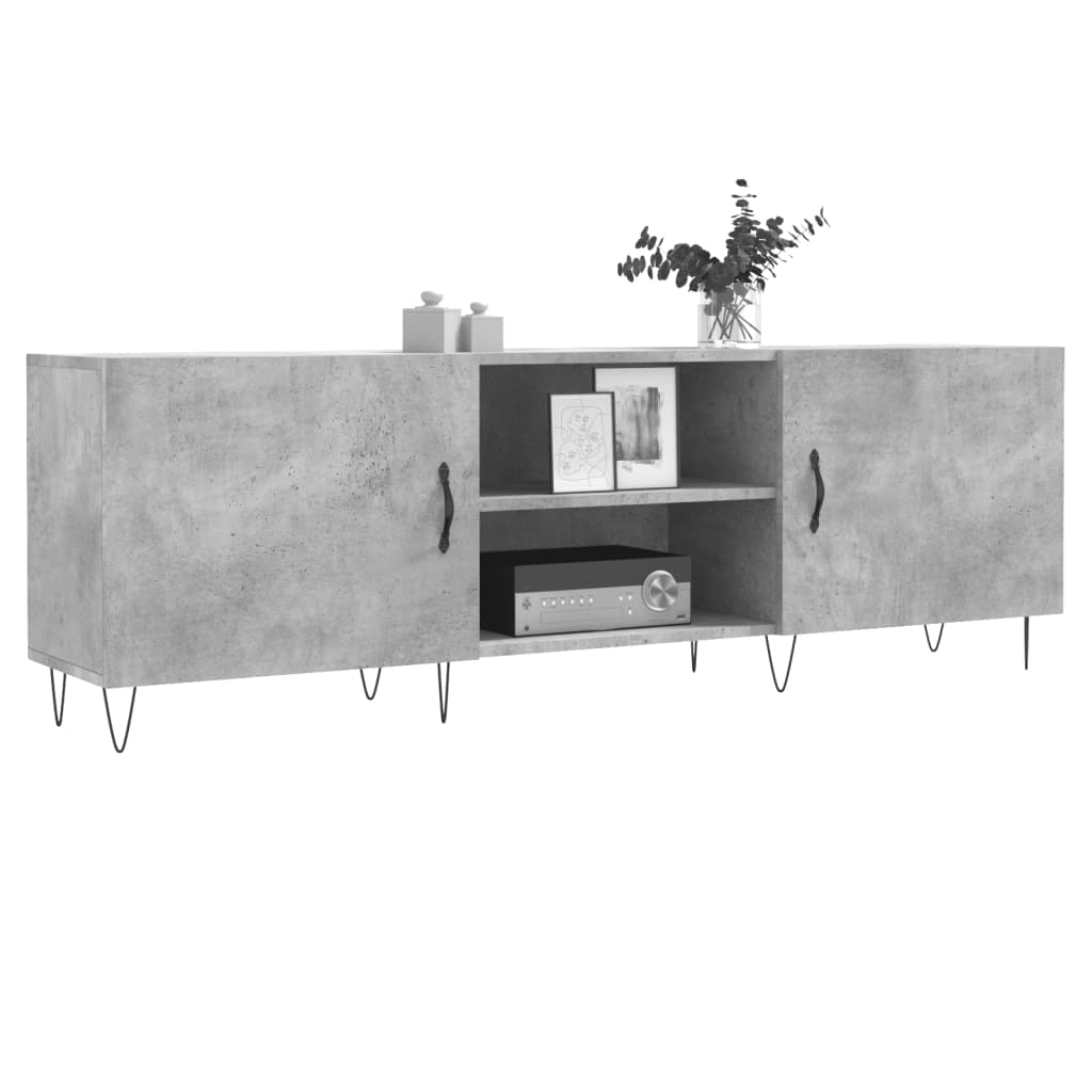 Meuble TV gris béton 150x30x50 cm en bois